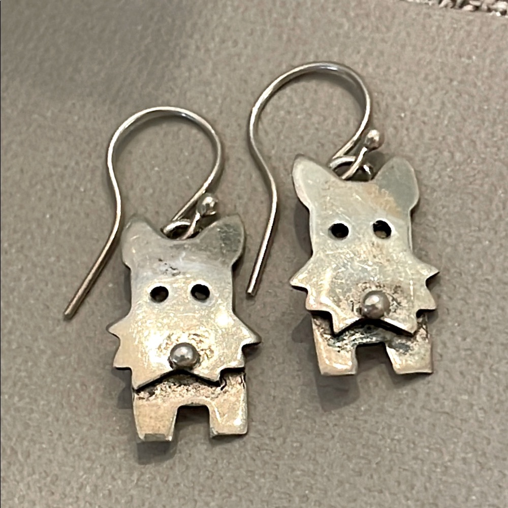 Silver 925 Dog Shaped Earrings